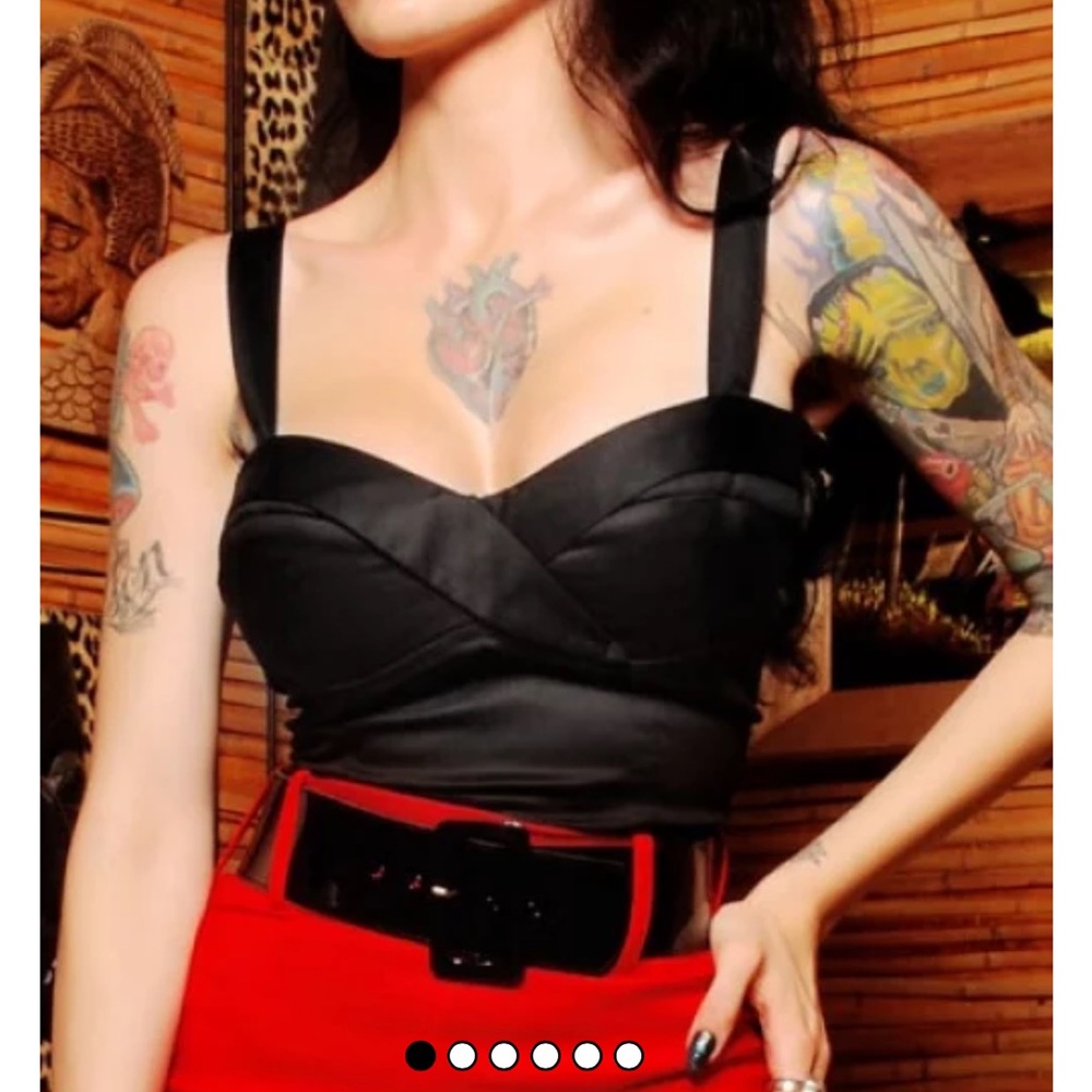 Pinup Couture Black Bustier Crop Top
